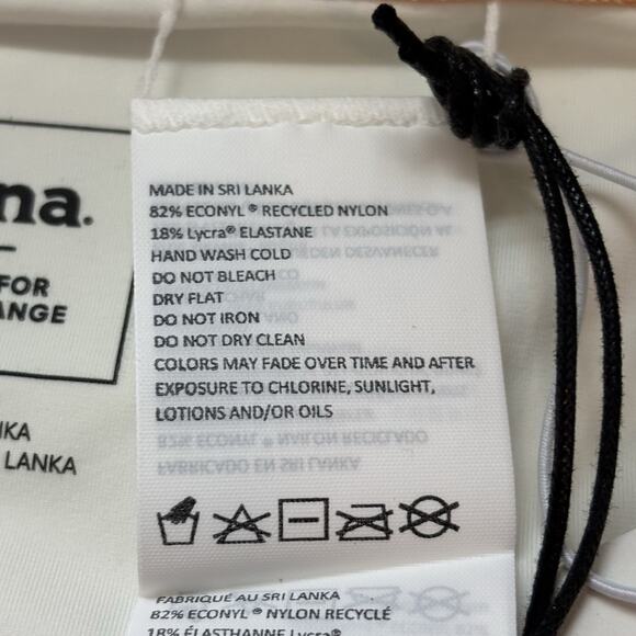 Prana Womens Swim Bottom Large Orange Green Waves Brief Sun Protection New - Picture 6 of 7